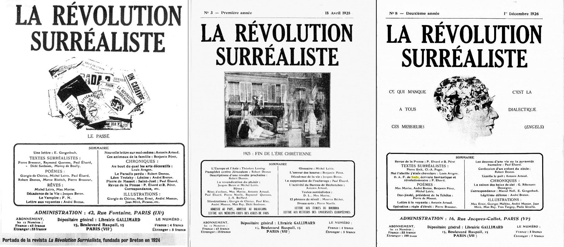 Prefacio del 1er número de la revista «La Revolución surrealista», 1924